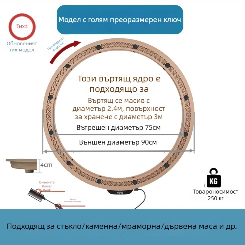 Електрическа въртяща се платформа за маса — пластмаса; марка Jinpaili hardware; стил италиански минимализъм; универсална употреба