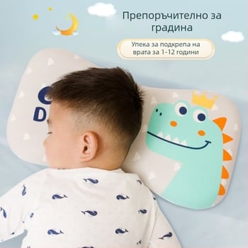 Бебешка възглавничка за шията, дишаща, стил карикатура, полиестерно влакно, подходяща за новородени (0–1 г.)