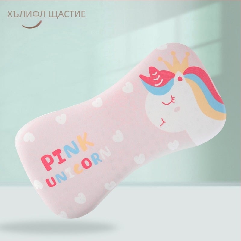 Бебешка възглавничка за шията, дишаща, стил карикатура, полиестерно влакно, подходяща за новородени (0–1 г.)
