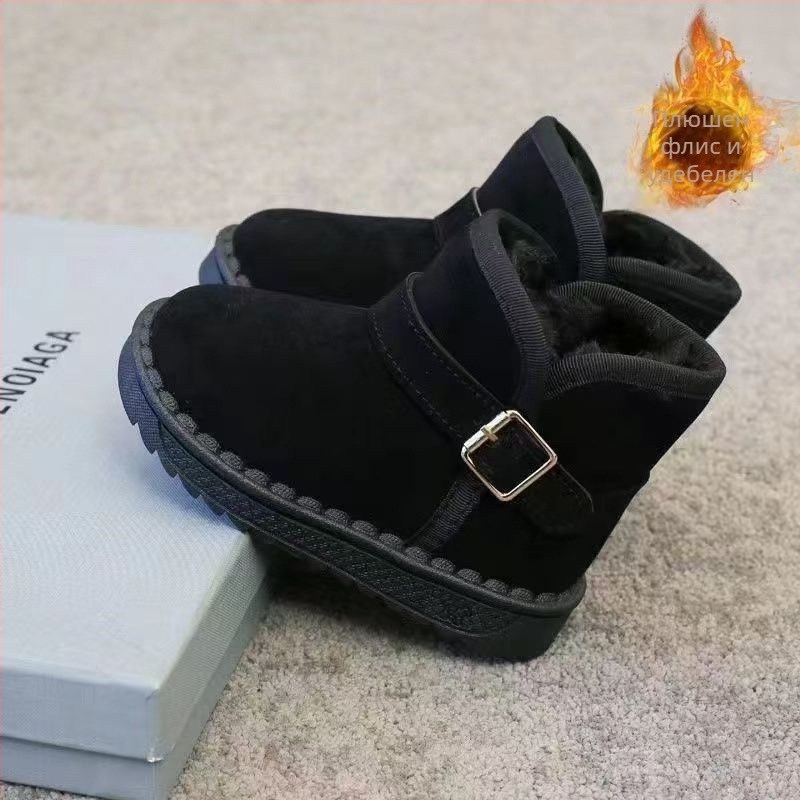 Детски снегоботи за сняг, унисекс, подплатени с флис, антихлъзгаща подметка, горна част синтетична кожа, студоустойчиви