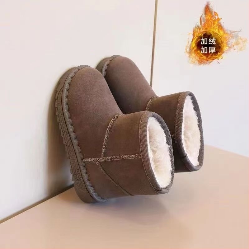 Детски снегоботи за сняг, унисекс, подплатени с флис, антихлъзгаща подметка, горна част синтетична кожа, студоустойчиви