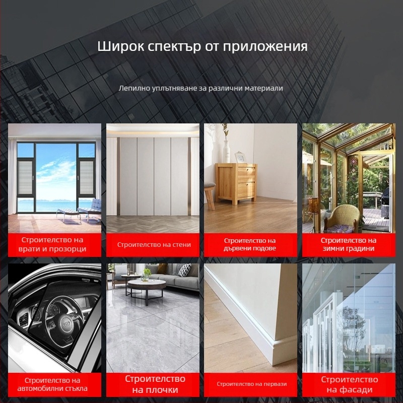 Модел 995 Неутрален силиконов структурен уплътнител за врати и прозорци, водоустойчив и устойчив на атмосферни условия, уплътнение за стъклени фасади