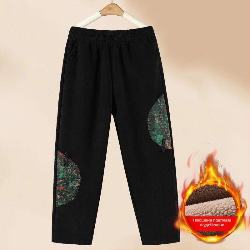 Зимни подплатени панталони от полиестер, тесен крачол, ежедневен стил