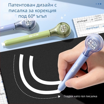 Коригираща лента под формата на химикалка, с голям капацитет, безшумен бутон, гумено тяло