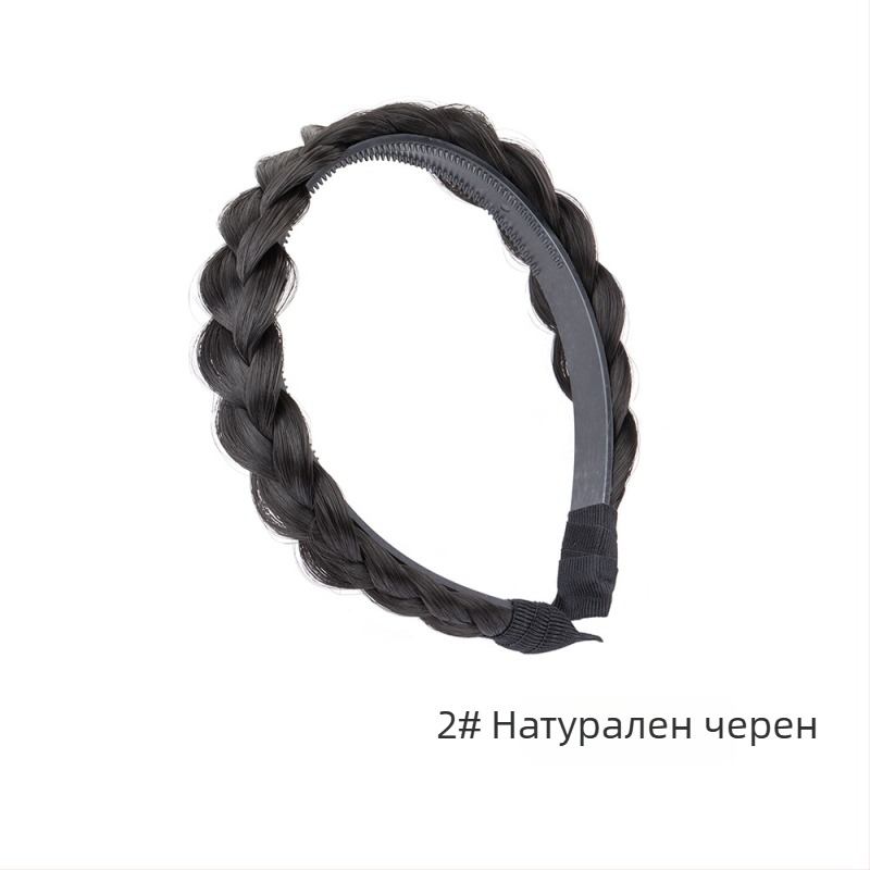 Перука с челка и плитка рибена кост, обод за глава, от високотемпературна жица, за дами, не подлежи на боядисване с горещи методи