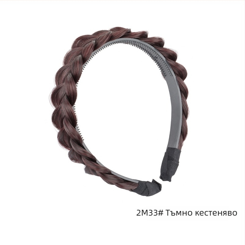 Перука с челка и плитка рибена кост, обод за глава, от високотемпературна жица, за дами, не подлежи на боядисване с горещи методи