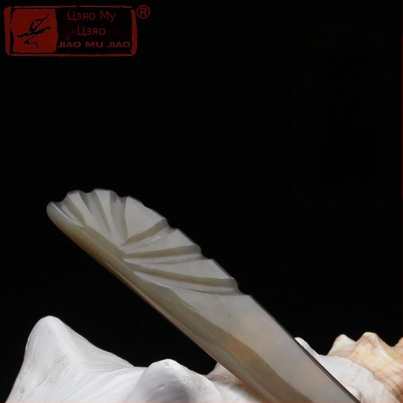 Щипка за коса от рог на як, ръчно издялана в етнически стил за дами, класическа