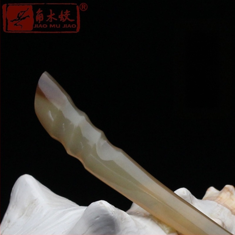 Щипка за коса от рог на як, ръчно издялана в етнически стил за дами, класическа