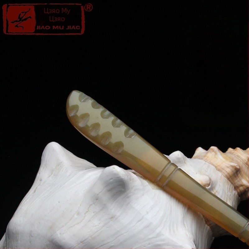 Щипка за коса от рог на як, ръчно издялана в етнически стил за дами, класическа