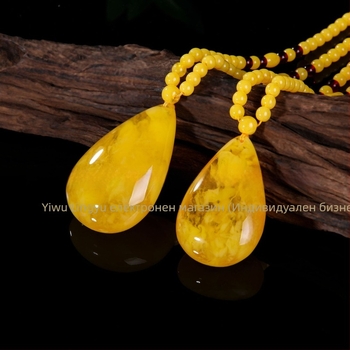 Унисекс етническа дълга пуловерна огърлица с капковидна висулка, мънистена верига, дължина 21–50 см