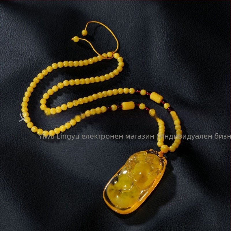 Унисекс етническа дълга пуловерна огърлица с капковидна висулка, мънистена верига, дължина 21–50 см