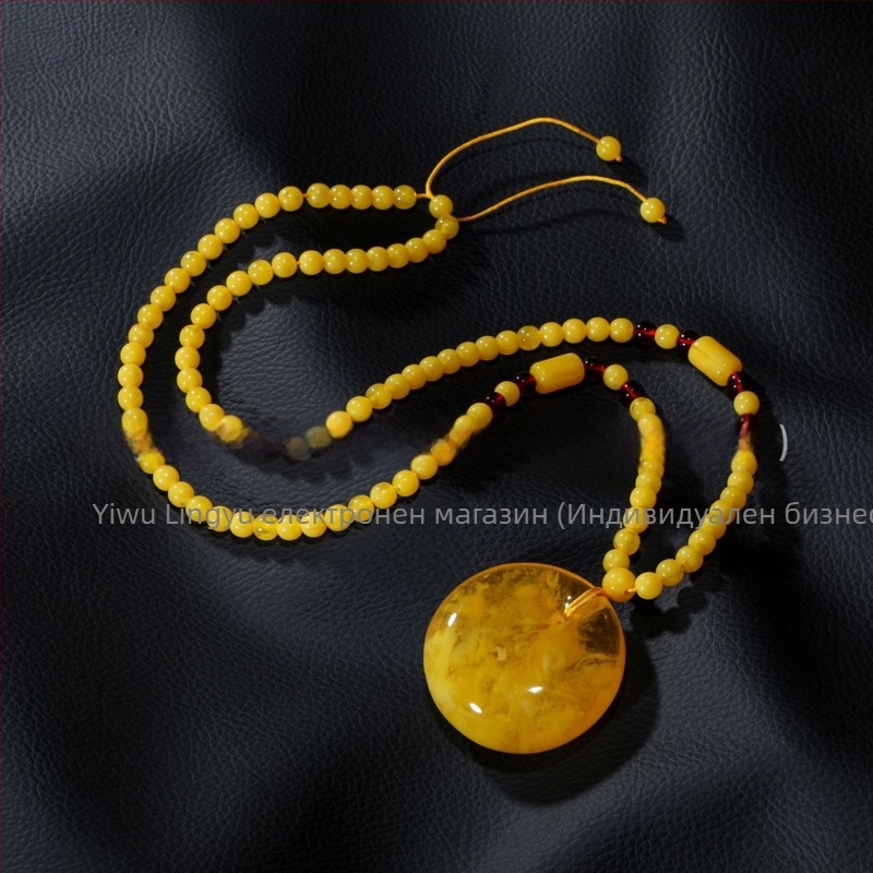 Унисекс етническа дълга пуловерна огърлица с капковидна висулка, мънистена верига, дължина 21–50 см