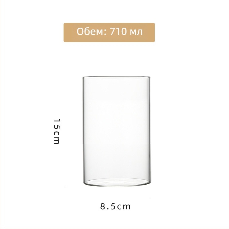 Стъклен съд от високо боросиликатно стъкло за хидропоника, вази и аквариум, картонена опаковка