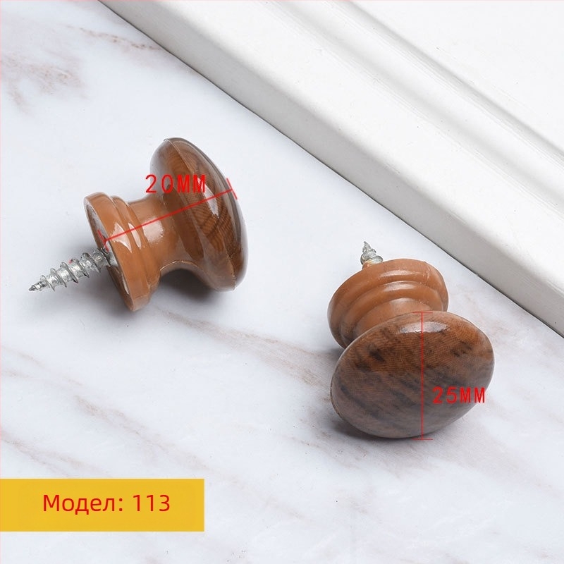 Дървена ръкохватка за шкафове, кръгла форма, воден трансфер като повърхностна обработка, монтаж на повърхността, за врати и чекмеджета, стил модерен минимализъм