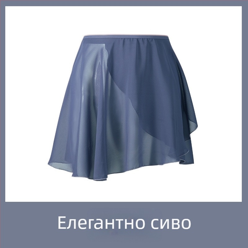 Балетна пола за танцова практика, китайски стил, свеж и сладък, шифон над 95% основна тъкан, Зима 2024, обработка при висока температура