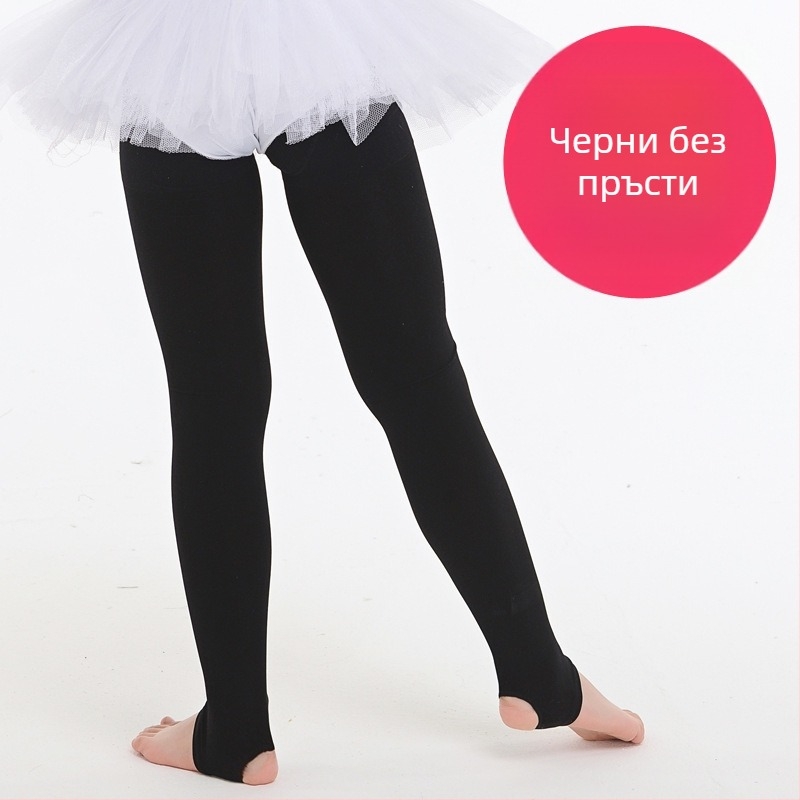 Детски танцови чорапогащи за момичета, Velvet материя, 75% Spandex, дишащи, абсорбиращи пот, дезодориращи свойства, тънък трикотаж