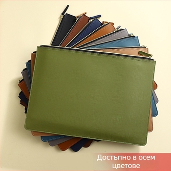 Brocade Rabbit A4 PU кожена чанта с цип за документи – голям капацитет, съхранение на фактури