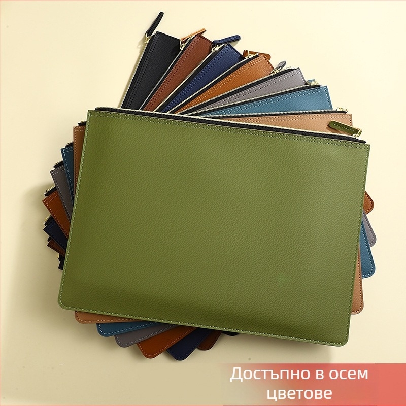 Brocade Rabbit A4 PU кожена чанта с цип за документи – голям капацитет, съхранение на фактури