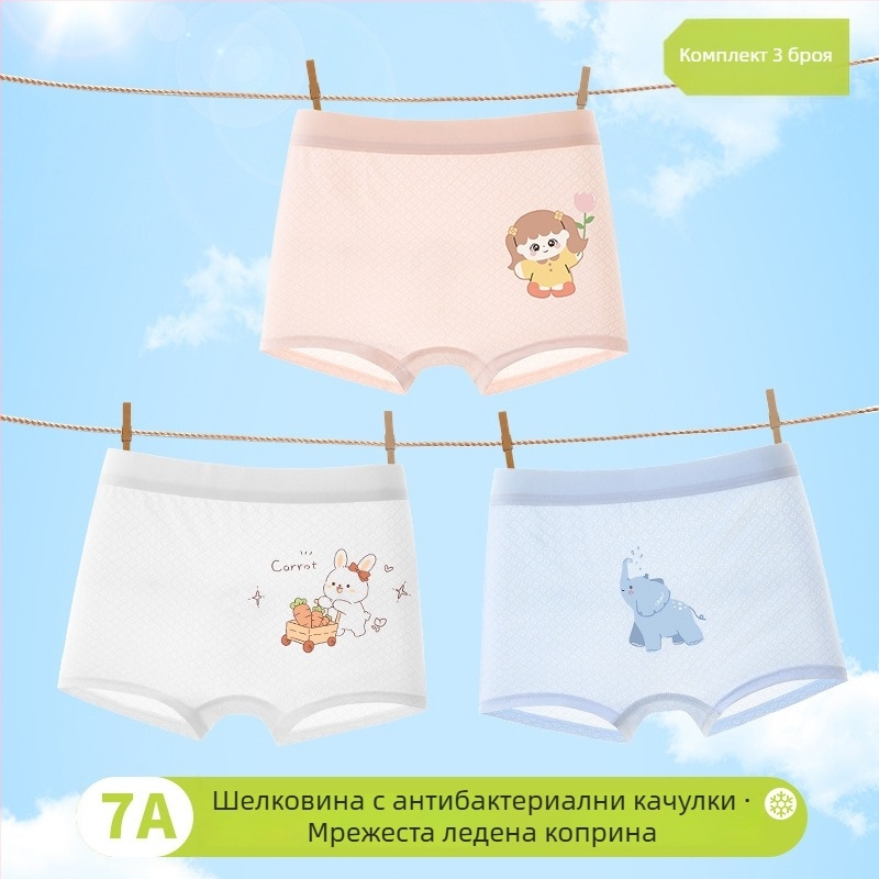 Детски боксерки за момичета през пролет 2025: вискоза 90%, клас А сигурност, за деца 3–8 г.