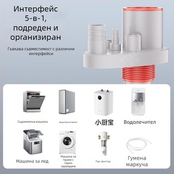 Кухненски дренаж за мивка, многофункционален интегриран разделител, ABS материал, 5-изход, персонализирана обработка, анти-мирис