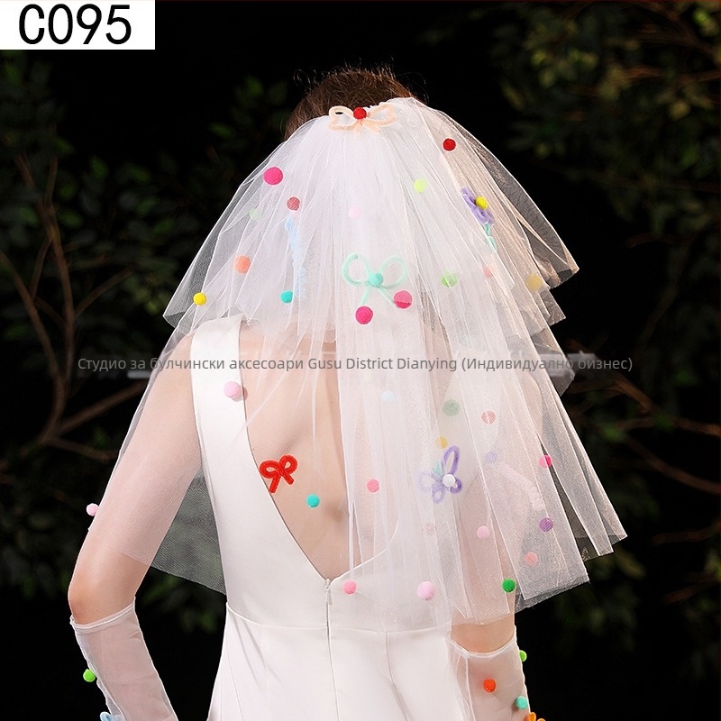 Аксесоар за глава от мрежест материал с панделка, сладък стил за жени, модел узор, подходящ за сватби и рождени дни