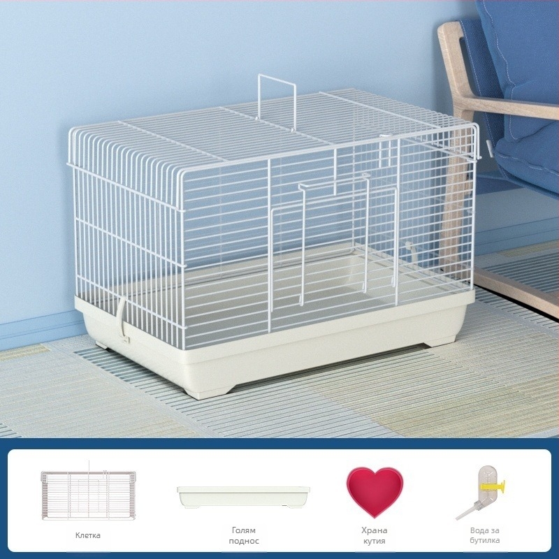 Клетка за хамстери с разглобяем разделител – метална, стил на вила, модулен комплект