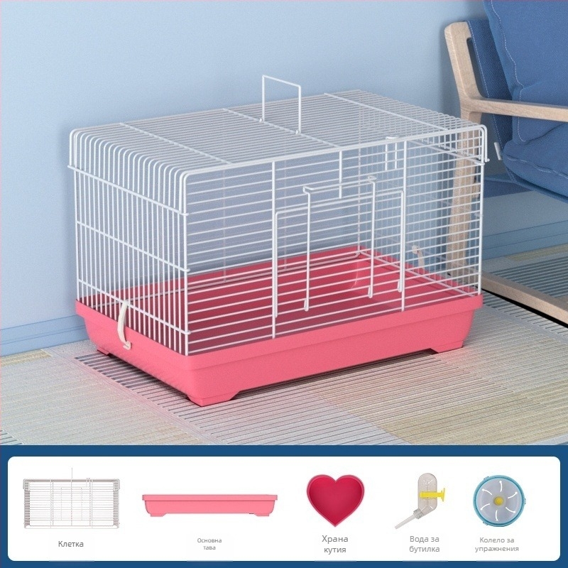 Клетка за хамстери с разглобяем разделител – метална, стил на вила, модулен комплект