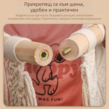 Бохемски памучен гобелен за стена, ръчно тъкан, квадратен, райета