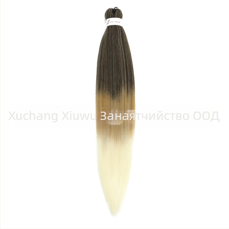 Екзотична EZ ръчно тъкана перука с дълги прави коси от домашна коприна