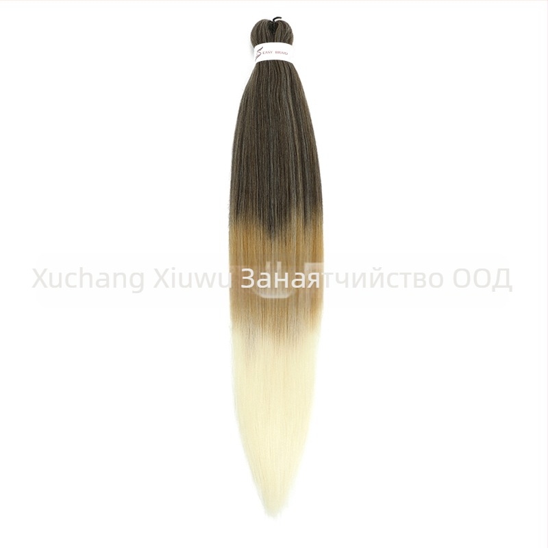 Екзотична EZ ръчно тъкана перука с дълги прави коси от домашна коприна