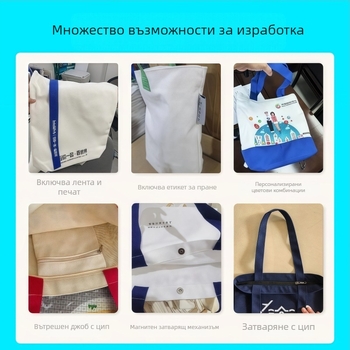 Платнена чанта с печат на лого – чанта за рамо, екологична материя 12A полиестер‑памук, печат на лого, методи на печат: дигитален, ситопечат, топъл трансфер, сублимация, произход: Уензоу, Zhejiang