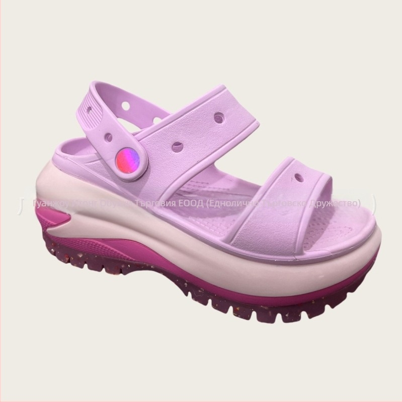 Женски обувки тип клоги с дупчена горна част от EVA, дебела EVA подметка и платформа, повдигащ дизайн, пролет 2025