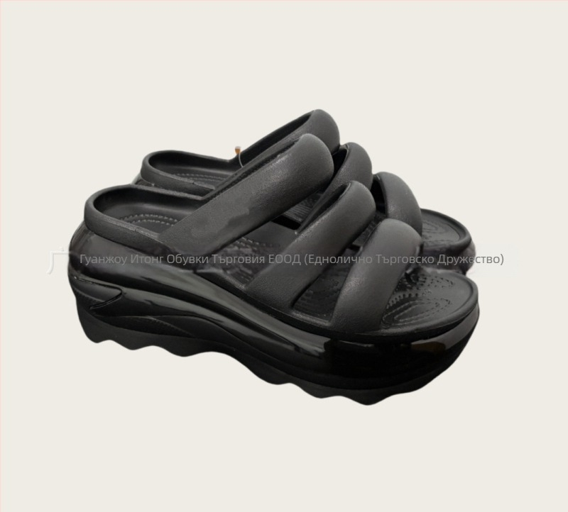 Женски обувки тип клоги с дупчена горна част от EVA, дебела EVA подметка и платформа, повдигащ дизайн, пролет 2025