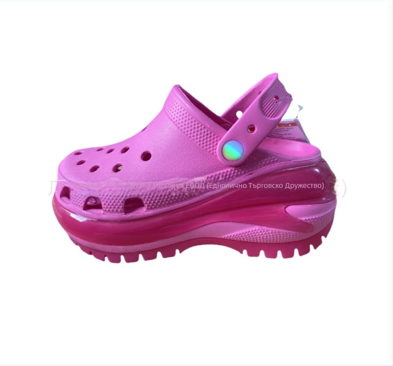 Женски обувки тип клоги с дупчена горна част от EVA, дебела EVA подметка и платформа, повдигащ дизайн, пролет 2025