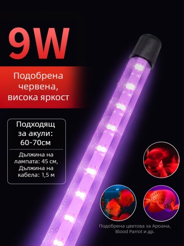 Подводна LED светлина за аквариум с променящи се режими — пластмасов корпус, мощност 3–17 W, тегло 0.65–1.5, марка Jialu