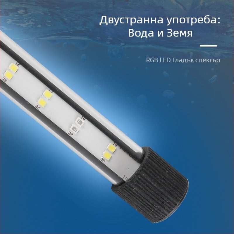 Подводна LED светлина за аквариум с променящи се режими — пластмасов корпус, мощност 3–17 W, тегло 0.65–1.5, марка Jialu