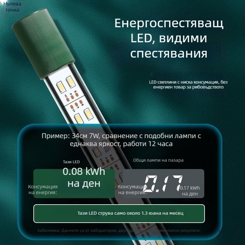 LED аквариумна светлина, водоустойчива, с вакуумна чашка, за водни растения и декоративни аквариуми