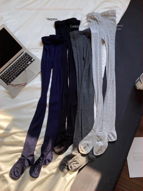 Дамски вискозни дебели колготки с пълен крак за топлина, едноцветен модел