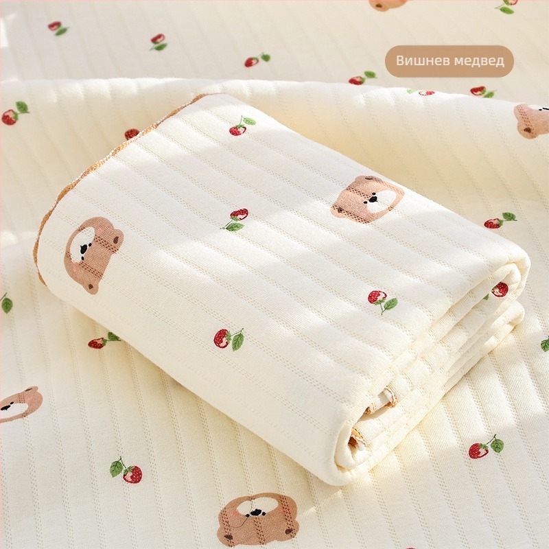 Бебешка памучна обвивка за увиване – Карикатурен принт, 100% памук, за новородени (0–12 месеца), подходяща за пролетно–есенен период