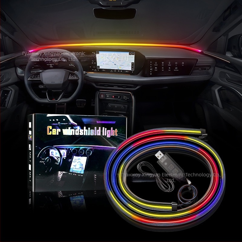 Амбиентна LED лента за предното стъкло на автомобила – акрил, 13W, 5V, 0.8A