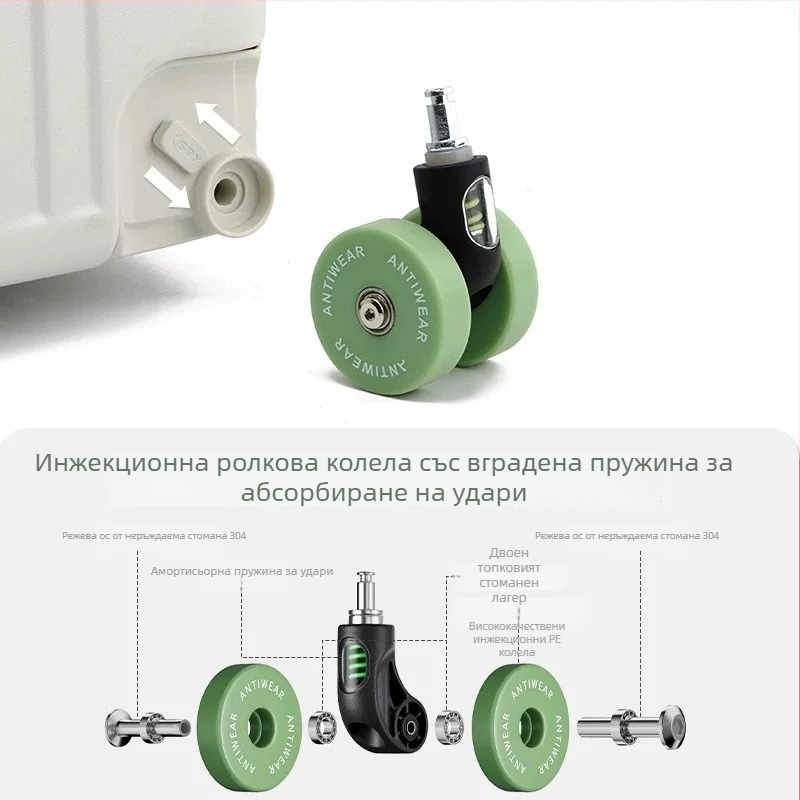Комплект колела за багаж със тихи универсални колела — Mige Fort, удебелена PU, ултралек, антибактериално, пролет 2025