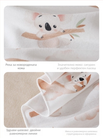 Завивка за новородено от памук, карикатурен принт, лека за пролет-лято, безопасност клас A, за 0–12 месеца