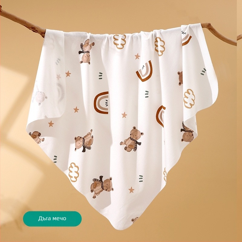 Завивка за новородено от памук, карикатурен принт, лека за пролет-лято, безопасност клас A, за 0–12 месеца