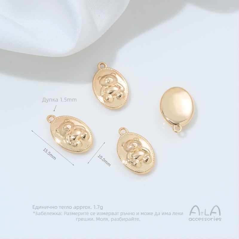 Медальон – 14K златно покритие с защита на цвета, сплав със сребърно/позлатено покритие, котешки модел, оригинален дизайн, есен 2025