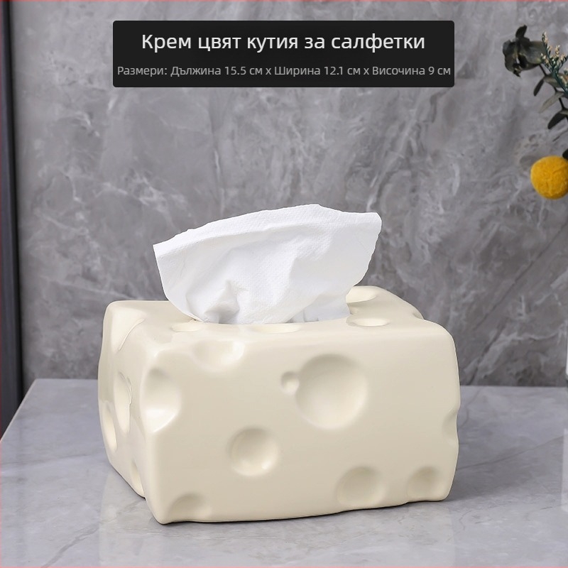 Керамична кутия за кърпи, лайт лукс стил, модел nailao-2023911, мултифункционална