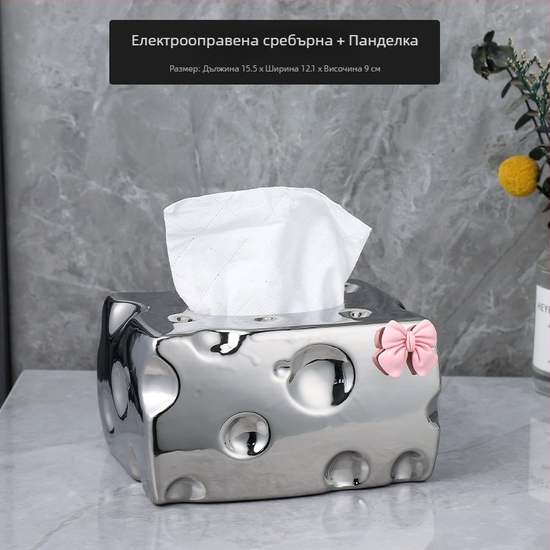 Керамична кутия за кърпи, лайт лукс стил, модел nailao-2023911, мултифункционална