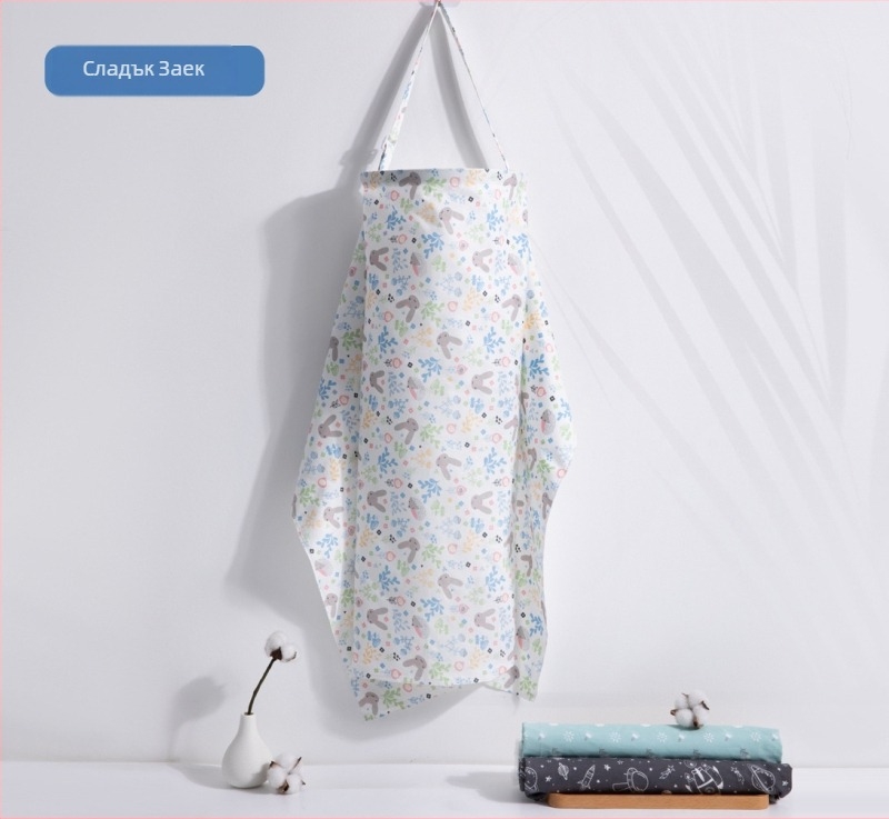 Памучно покривало за кърмене с карикатурен дизайн, половин ръкав, 95% памук