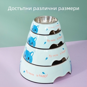 2-в-1 меламинова купа за кучета за вода и храна, карикатурен принт, XS марка