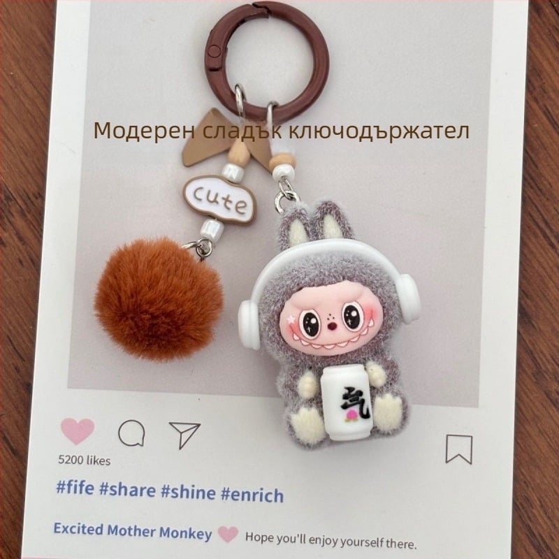 Ключодържател PVC с флокинг, мультяшен стил, личен подарък