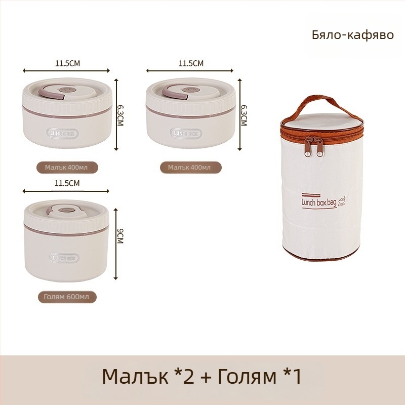 Термоизолирана кутия за обяд от 304 неръждаема стомана, без протичане, преносима, многоетажна до четири слоя, подходяща за микровълнова печка